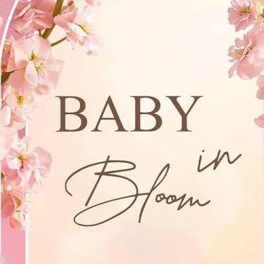 Imagem de Decalque de parede Baby in Bloom - Adesivos para decoração de festa de chá de bebê, decalques de parede para revelação de gênero, gravidez, artigos de festa de batismo de bebê de boas-vindas, cenário