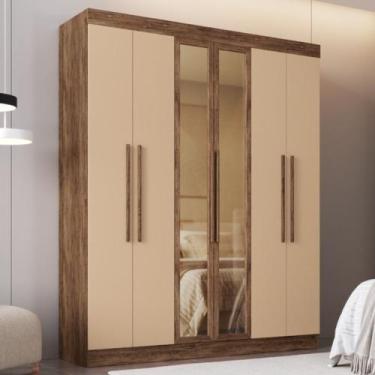 Imagem de Guarda Roupa Casal com Vidro Reflecta 6 Portas 100 MDF Malibu Doripel,