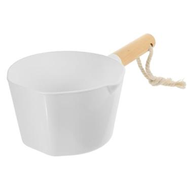 Imagem de Conchas De Cozinha De Banho Colher De Água Colher De Lavagem De Cabelo Mergulhadores Concha De Banho Colheres De Sopa Concha De Água Bebê Metal De Madeira Branco Doméstico