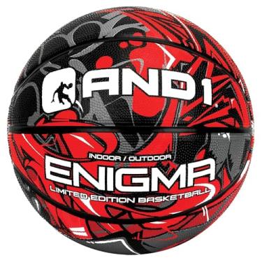 Imagem de AND1 Enigma Rubber Basketball: Regulamento Oficial Tamanho 7 (74.9 cm) Street Basketball - Construção de Canal Profundo Streetball, Feito para Interior e Exterior
