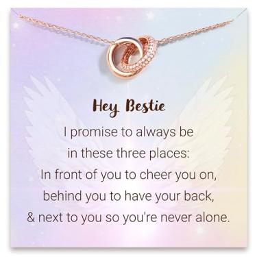 Imagem de STORYJEWELLERY Colar de melhor amigo, colar de amizade para mulheres, presente para amigas femininas, presentes de amizade para mulheres amigas, presentes para melhores amigas, presentes para mulheres, colar de joias com pingente para mulheres, Banhado a latão com ouro 18K, Zircônia cúbica grau AA