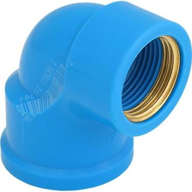 Imagem de Joelho Azul Com Bucha Latao Krona 25Mm X 1/2'' - Kit C/20 Pecas