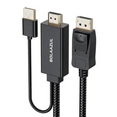 Imagem de Cabo adaptador conversor HDMI 1.4 para DisplayPort 1.2 4K - BolAAzuL
