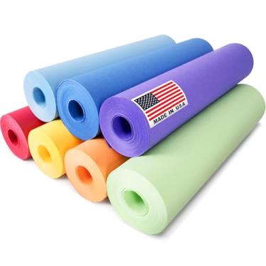 Imagem de Paclord Conjunto de rolos de papel kraft de 30,5 m x 3048 cm, 20,4 kg, 7 cores – Papel de embalagem colorido feito nos EUA para artes e artesanato, projetos DIY, embrulho de presente