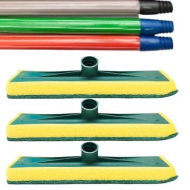 Imagem de Kit de Limpeza para Azulejos, 3 Esponjas Dupla Face com Cabos