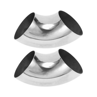 Imagem de Motoforti 2 peças 90 graus mandril curva cotovelo carro modificado tubo de escape tubulação 7.6 cm espessura OD 1,0 mm/19GA 76x175x1,0 mm 304 aço inoxidável tom prata