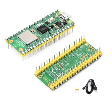 Imagem de Wonrabai Pico 2 W Com Cabeçalho Pré-Soldado Compatível Com Raspberry Pi Placa Pico 2 W, Kit Pico 2 W + Cabo Usb, 2,4 Ghz 802.11N Wifi E Bluetooth 5.2, Chip Rp2350, Design Dual-Core E Dual-Architecture