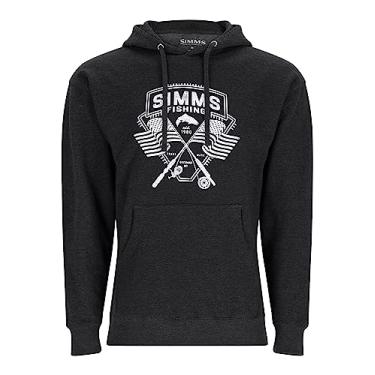 Imagem de Simms Moletom masculino com capuz e listras - cinza mesclado - médio