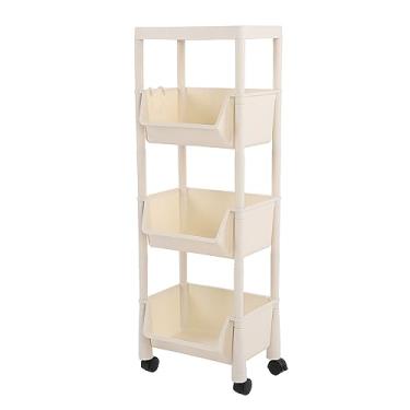 Imagem de Organizador de Armazenamento Rolante, Organizador Compacto de Armazenamento Rolante, Carrinho de Utilitário Móvel Estante Móvel Exclusiva Móvel Com Ganchos Removíveis de Grande