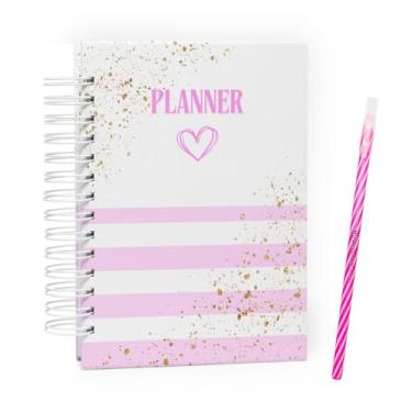Imagem de Planner Visão Semanal Mensal Capa Dura Coleção Heart Rosa