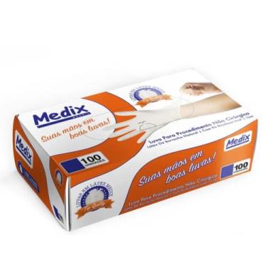 Imagem de Luva Látex Com Pó Medix Brasil - Caixa com 100 un., G
