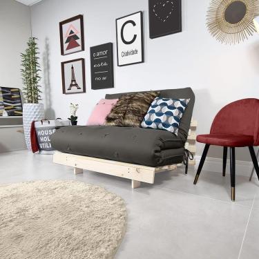 Imagem de Futon Casal Tokio Sofa Cama Chumbo Acquablock Com Madeira Maciça