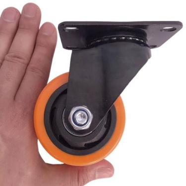 Imagem de 4 Rodinha Rodízio Roda Grande Reforçada Giratório 70mm 3" Peso 300 kg 