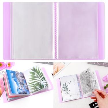 Imagem de Pacote com 2 pequenos álbuns de fotos de 10 x 15 cm com capa transparente, cada livro de imagens comporta 40 fotos de álbum postal, pasta de armazenamento A6 para cartões, adesivos, álbuns,