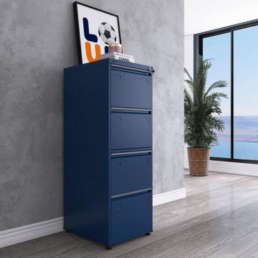 Imagem de Gaveteiro Arquivo de Aço 4 Gavetas Of04rptcm Azul DelRei