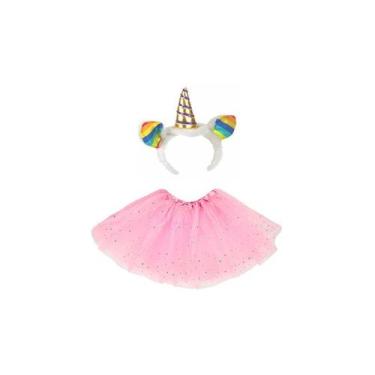 Imagem de Fantasia infantil unicornio saia led e tiara carnaval - MC Presentes, 