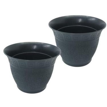 Imagem de Kit 2 Vasinhos para Violeta e Kalanchoe Decoração Cachepô Redondo 9cm - Vaso de Planta - COR: PRETO