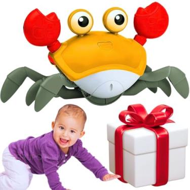 Imagem de Caranguejo Fujão Sensorial Dançante Robozinho Brinquedo para estimular Desensolvimento inicial Bebe 12 meses Robo Musical Que Anda de lado divertido