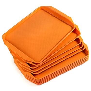 Imagem de Bandeja de plástico Fast Food Aebeky, 42 x 30 cm, conjunto com 12 (laranja)