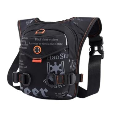 Imagem de Pochete masculina de cintura, bolsa mensageiro, impermeável, com orifício para fone de ouvido para viagens, caminhadas, escalada, ciclismo, bolsa masculina