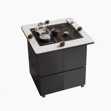 Imagem de Mesa de Chá Mesa de centro elevatória para carrinho de chá móvel com água fervente, adequada para salas de estar e escritórios Mesa Lateral(Gray)