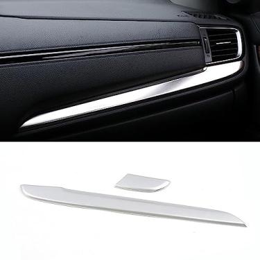 Imagem de KELEIMAI Acessórios de carro adequados para Honda CR-V CRV 2017-2022 Consoles centrais painel acabamento adesivo decoração interior molduras (prata fosco) ABS 2 peças