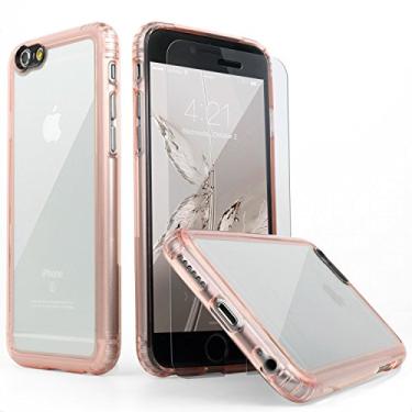 Imagem de Capa para iPhone 6 Plus, SaharaCase transparente ouro rosa + película de vidro temperado para Apple iPhone 6s Plus e 6 Plus [kit de proteção de tela confiável da Apple] com tecnologia de melhoria de imagem da câmera transparente