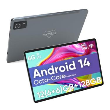 Imagem de weelikeit Tablet de 10 polegadas, tablets Android 14 com processador Octa-Core 12 GB (6 + 6) RAM 128 GB ROM, tela FHD de 1200 x 1920, WiFi 5G, câmera dupla de 5 MP + 13 MP, Bluetooth 5.0, bateria de