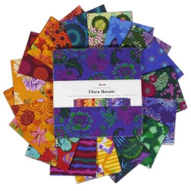 Imagem de Soimoi 40 peças de pacotes quadrados de tecido de algodão pacotes de berloques para acolchoamento, bolos de quatro camadas de gordura, quadrados de colcha pré-cortados 25,4 x 25,4 cm, pacote de tecido