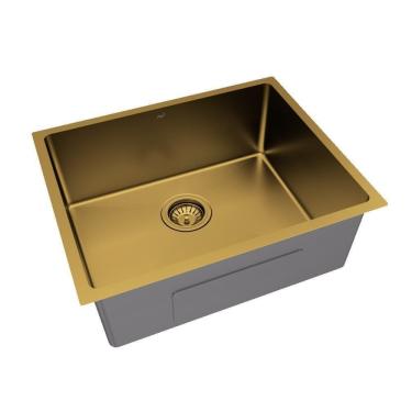 Imagem de Kit Cuba Cozinha Aço Inox Com Válvula E Sifão Japi Ouro