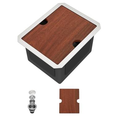 Imagem de Lofeyo 30,5 x 38,1 cm para estação de trabalho pequena pia de cozinha pia molhada para pequena ilha espacial Rv lavanderia 304 aço inoxidável #LOF0001S, inoxidável 30 cm L x 38 cm P x 22 cm A