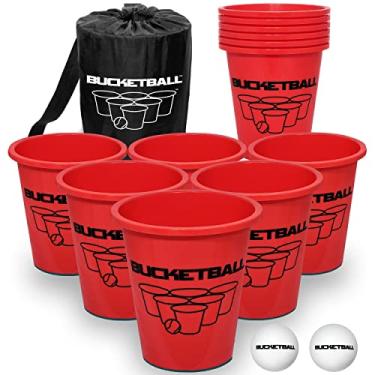 Imagem de BucketBall - Pacote de iniciante Giant Yard Pong Edition – Melhor praia, piscina, quintal, acampamento, porta traseira, churrasco, gramado, água, brinquedo de jogos ao ar livre para adultos, meninos, meninas, adolescentes, família