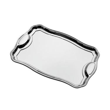 Imagem de Bandeja Retangular Classic Aço Inox C/ Alça Prata Tramontina - Tramont