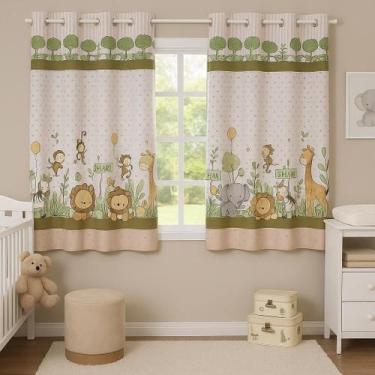Imagem de Cortina Infantil Estampada 2,80 x 1,40 Linhão Para Bebê - Cacá Enxovai