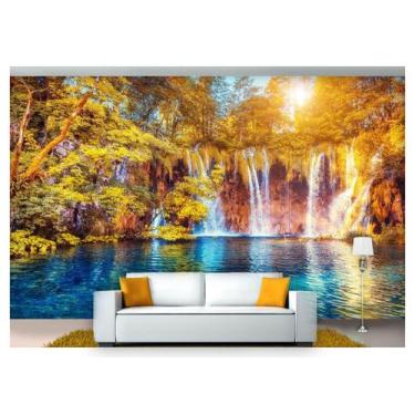 Imagem de Papel De Parede Cachoeira Natureza Céu Sol 3D Nch164 - Você Decora