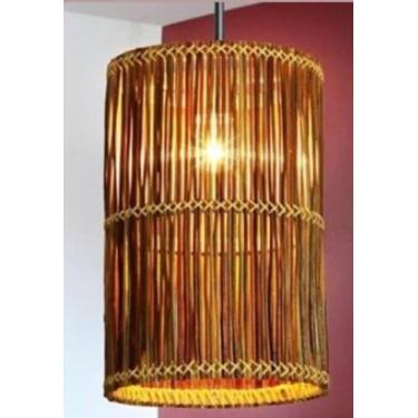Imagem de Lustre pendente artesanal rustico em fibra natural   ref: l8018s - All