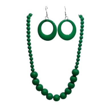 Imagem de KIFEDSLJ Colar de contas de acrílico colorido brincos anos 70 anos 80 retrô neon gargantilha colar gargantilha para mulheres bijuterias de festa, Acrílico, Sem pedra