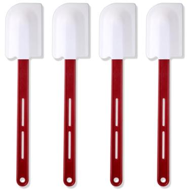 Imagem de Norme 4 espátulas de silicone de alta temperatura, espátulas de borracha resistente ao calor, raspador comercial de silicone com alça para cozinha, utensílio de mistura, pode ser lavado na lava-louças