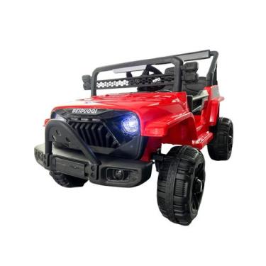 Imagem de Mini Carro Elétrico Infantil Jeep Vermelho 12V Unitoys, Vermelho