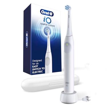 Imagem de Oral-B Escova de dentes elétrica recarregável iO Series 2 Limited, branco puro, com 1 cabeça de escova de cuidado suave e 1 estojo de viagem branco – sensor de pressão automático para proteger as