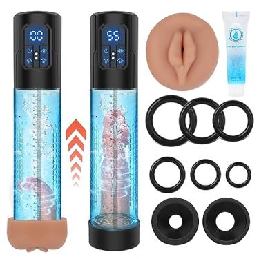 Imagem de Bomba de Pênis Elétrica, Brinquedos Sexuais para Adultos para Aumento do Pênis Masculino em Ereção, Extensor de Ar e Água com 4 Pressões de Treinamento e 3 Modos de Sucção, Masturbador Masculino Automático com Anéis Penianos e Mini Vagina de Bolso.