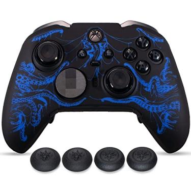 Imagem de YoRHa 1 película de silicone para controle Xbox Elite Series 2 x 1 (Cthulhu Azul) com punhos de polegar exclusivos x 4