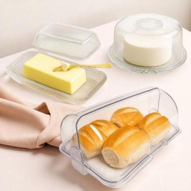 Imagem de KIT MESA COMPLETA: Porta Bolo, Pão, Queijo, Manteiga, Leite, Frios - K