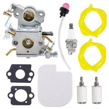 Imagem de NIMTEK Carburador C1M-W26C PP4218A para motosserra a gás elétrico Poulan P3314 P3416 PP3816 PP4018 PP4218 substitui 545070601 com kit de ajuste de filtro de ar 530057925