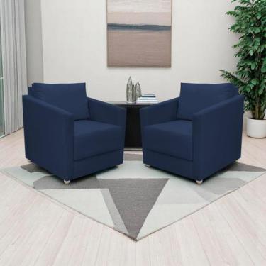 Imagem de Kit 2 Poltronas Decorativa Para Sala Recepção Manicure Consultório Cel