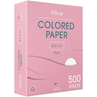 Imagem de Alitte Papel rosa colorido, 500 folhas - 21 x 28, artes e artesanato, projetos de bricolage - material escolar e de escritório - papel de cópia pastel, 1 resma, feito nos EUA