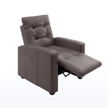 Imagem de Poltrona Reclinável Elétrica Titano Revestimento Sintético Marrom - Mo