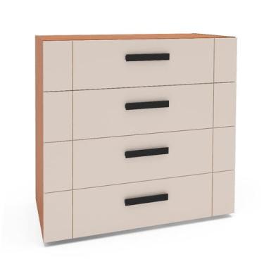 Imagem de Cômoda Lisboa 4 Gavetas Bege e Freijó - Modern