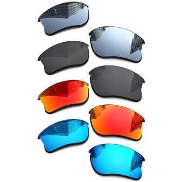 Imagem de Lentes de reposição polarizadas de 1,6 mm para óculos de sol Oakley Flak Jacket XLJ, proteção UV, lentes espelhadas escuras, peças de reparo e kit