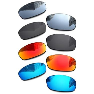 Imagem de Lentes de reposição polarizadas de 1,6 mm para óculos de sol Oakley Fives Squared (4+1)² OO9238 54 mm, proteção UV, lente espelhada escura, peças de reparo e kit